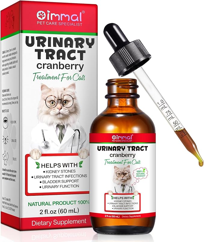 Urinary Tract for Cats, Natural Cat Urinary Tract Infection Treatment Drops Supports Bladder, Kidney Stone, Cat UTI, Cranberry Kidney Bladder Support Supplement, Chicken Flavor - 60ml / 2.02oz