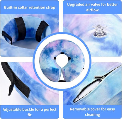 Inflatable Dog Recovery Collar, Dog Cone Collar for After Surgery, Prevent Dogs from Biting & Scratching Wound E-Collars to Help with Healing Soft Pet Recovery Collar Does