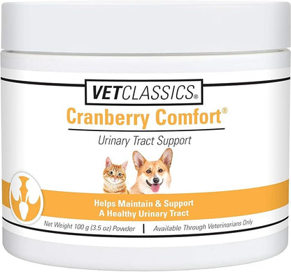 Vet Classics Cranberry Comfort Urinary Tract Pet Supplement for Dogs, Cats – Maintains Dog Bladder Health, Cat Bladder Control – Pet Supplements for Incontinence – 3.5 Powder