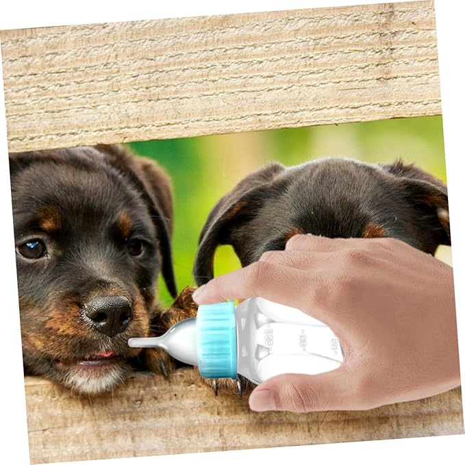 2PCS Kitten Nursing Bottles Silicone Nipples PET Feeder for Kittens and Puppies Milk Container for Newborns Easy to Use