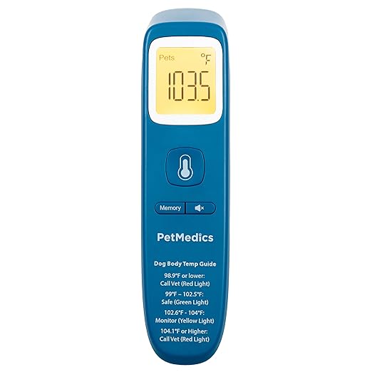 PetMedics by iHome Cat & Dog Thermometer for Pets Ear or Belly No Contact Scan - Large Number Digital Lit Display - Batteries Included - Canine and Pet Fever Detection