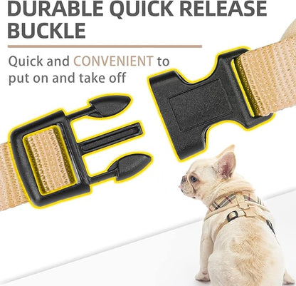 Pupteck Soft Mesh Dog Harness Sized and Leash Set Pet Puppy Cat Comfort Padded Vest No Pull Harnesses, Beige, Medium