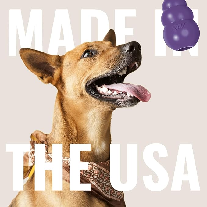 KONG Senior - Dog Toy with Gentle, Natural Rubber - Durable Dog Toy for Older Dogs - Use Treats with Stuffable Chew Toy - Treat Toy for Chewing & Fetching - for Medium Dogs