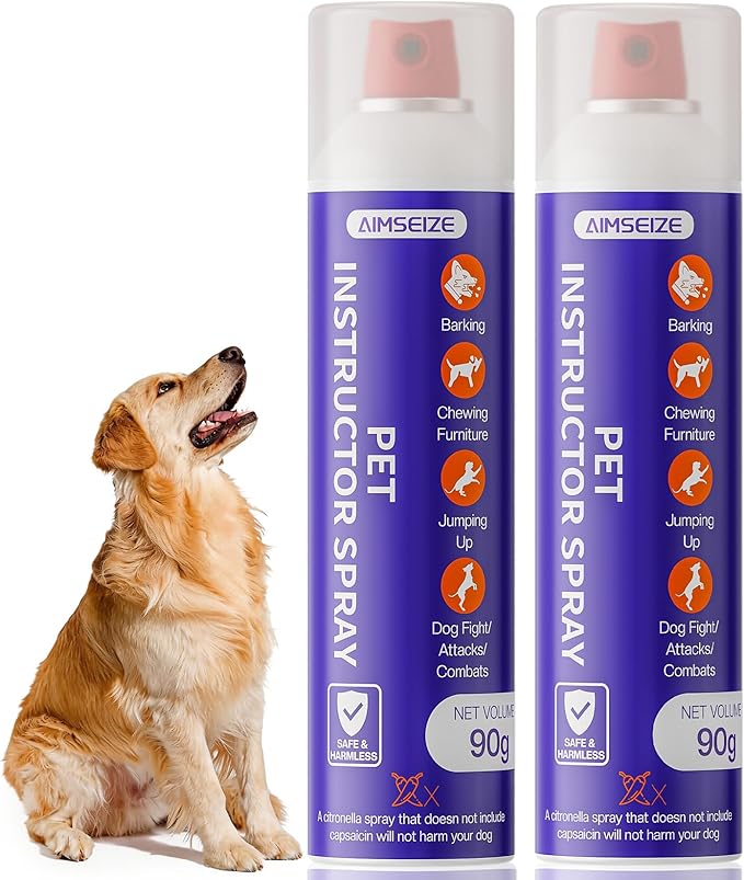 AIMSEIZE Dog Training Spray with Citronella: 90ml Humane Dog Corrector Spray for Barking, Jumping & Chewing, Dog Behavior Correction Spray for Medium & Large Dogs
