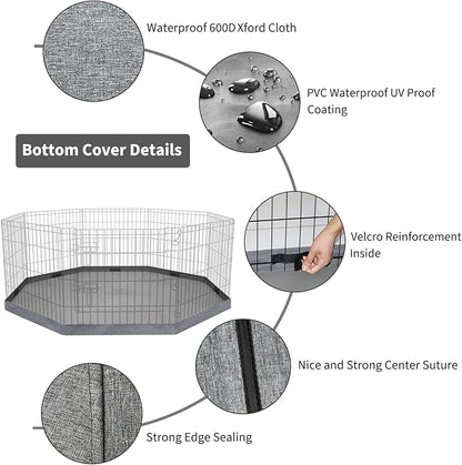 PETIME Bottom Cover Mat for Dog Playpen Pen Water-Resistant Pad Floor Protector for Indoor Outdoor Use Fits 24" Wide 8 Panels Metal Pet Exercise Play Pen (Playpen Not Included)