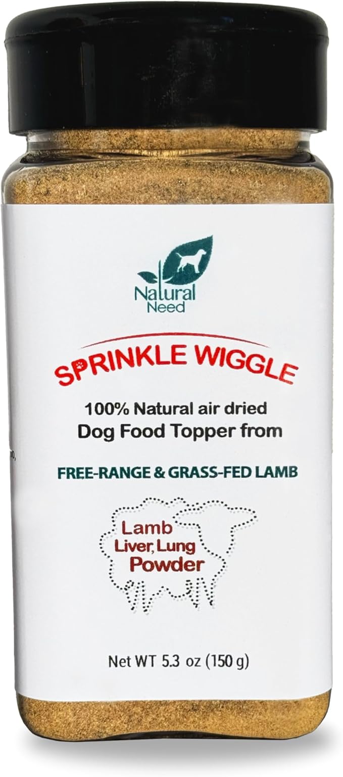 Sprinkle Wiggle - All Natural, Grass-Fed & Free-Range, 100% Lamb Liver & Lung Mix Topper for Dog Food, 5.3oz