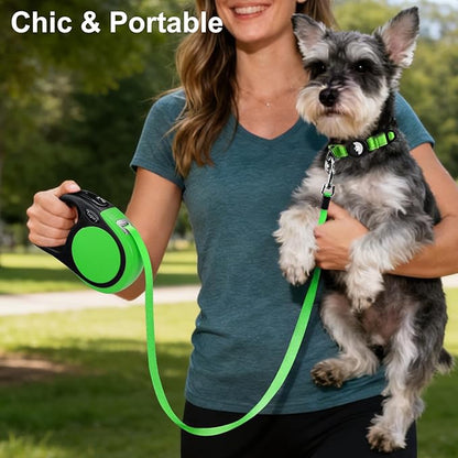 Taglory Retractable Dog Leash, 16ft No Tangle Leash Retractable for Medium and Large Dogs Up to 100 lbs, One-Handed Brake, Pause, Lock, Green