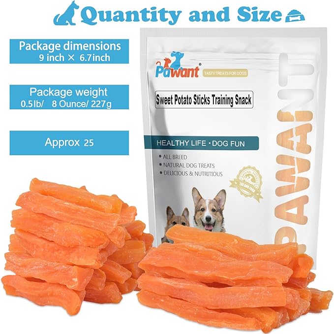 Soft Dog Treats Chicken Sweet Potato Sticks Puppy Easy to Digest Training Snacks Sweet Potato Sticks 0.5lb/227g