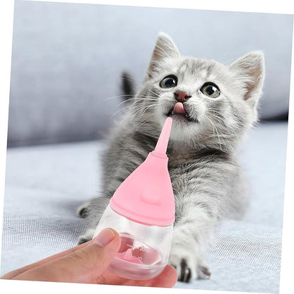 YARNOW Silicone Puppy Kitten Nursing Bottle Nipples Feeding Milk Bottle for Newborn Pets