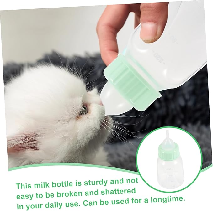 Pet Nursing Feeder Bottle Set for Newborn Puppies Kittens Hamsters Leak- Ergonomic Anti-wear Small Animal Feeding Kit with Soft Nipple for Safe Milk Feeding and Easy Cleaning