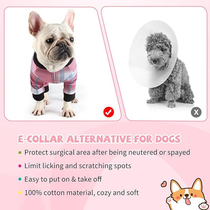 Dog Onesie for After Surgery Recovery Suit Pet Surgical Suit for Female Male Cone E-Collar Alternatives After Spay Abdominal Wounds Protector Dog Anti-Licking Onesie for Small Medium Dogs