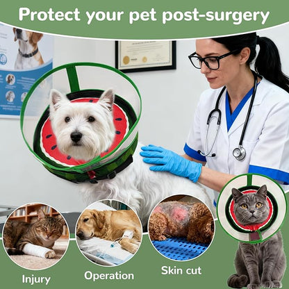 Inflatable Dog Cone Collar with Anti-Licking Clear Shield, Adjustable Elizabethan Collar, Soft Recovery Collar for Dogs, Dog Cones Alternatives for Large Medium Small Dogs & Cats