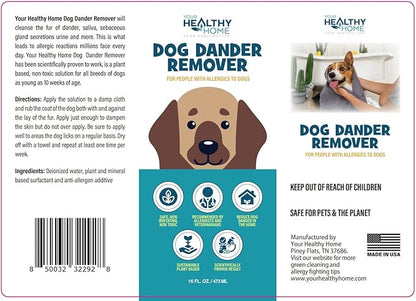 Dog Dander Remover & Allergy Relief Spray|All Natural Effective Treatment for Dog Allergies| Aloe Vera Free, Cruelty Free & Made in USA (2 Pack)