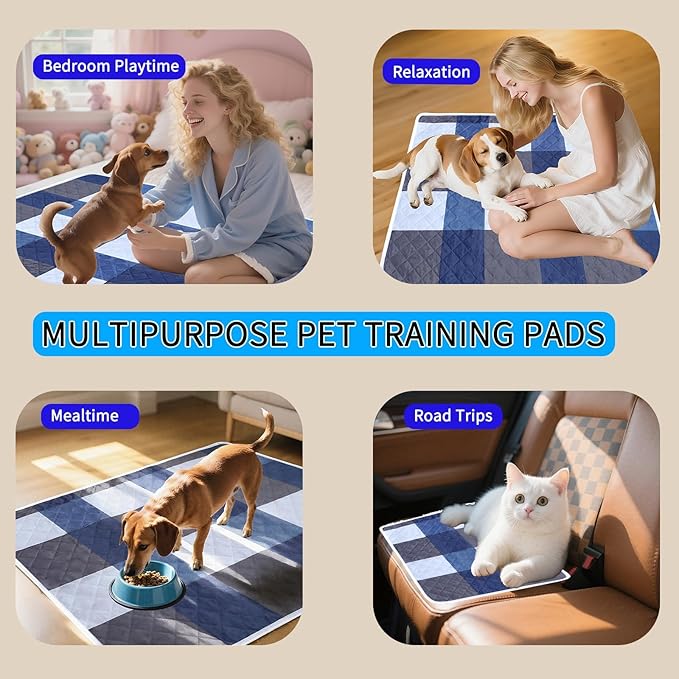 Washable Pee Pads for Dogs with 4-Layer Integrated Waterproof Design, Reusable Super Absorbent Non-Slip Puppy Pads for Crate Training, Home Floor Protection , 28‘’×35‘’ Pack of 2