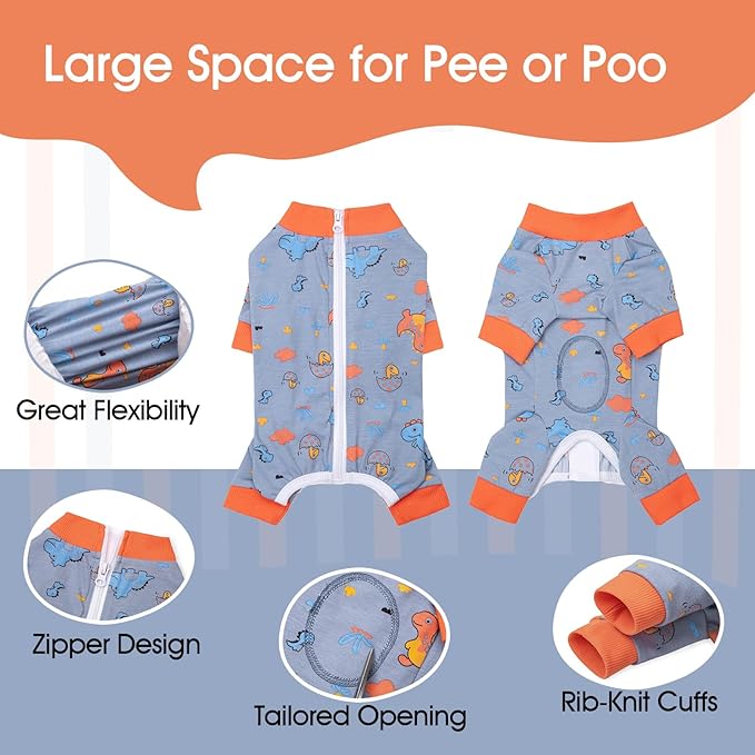 Dog Surgery Recovery Suit, Dog Onesie for Surgery Female Male Dogs, Dogs Pajamas Long Sleeve, Small Dogs Onesie, Abdominal Wound Bandages Surgical Suit, Cat Recovery Suit for Shedding Skin Disease