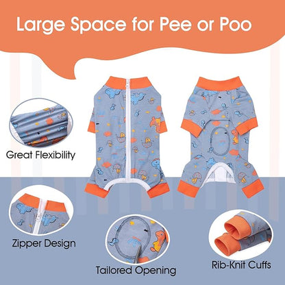Dog Surgery Recovery Suit, Dog Onesie for Surgery Female Male Dogs, Dogs Pajamas Long Sleeve, Small Dogs Onesie, Abdominal Wound Bandages Surgical Suit, Cat Recovery Suit for Shedding Skin Disease