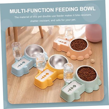 Kisangel 1 Set Adorable Dog Feeder and Water Dispenser Convenient Automatic Pet Bowl Non Slip Design for Cats Dogs Pet Stores