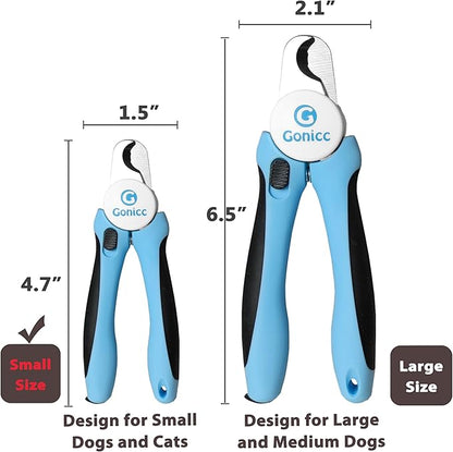 gonicc Dog & Cat Pets Nail Clippers and Trimmers - with Safety Guard to Avoid Overcutting, Free Nail File, Razor Sharp Blade - Professional Grooming Tool for Pets (for Medium to Small Dogs)