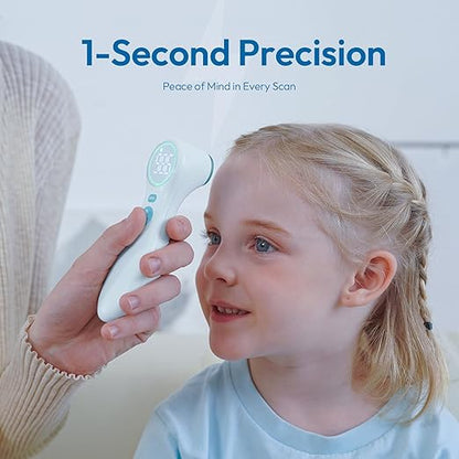 No-Touch Thermometer for Adults and Kids, 1-Second Fast Reading, Color-Coded Fever Alarm, Silent Mode, Object & Room Temperature Function