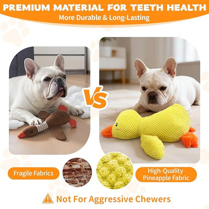 Dog Calming Duck Toy, 2026 New Interactive Plush Duck Toy with Quack Sound and Crazy Crinkle for Dogs Keep Busy, Soft Stuffed Calming Pillow for Puppy Reduce Boredom -Yellow, 17.7"x14.9"(L)