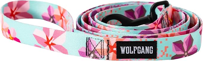 Wolfgang Heavy Duty Dog Leash, Pull-Tested to Over 800 lbs for Walking & Training, DigiFloral Print, Large