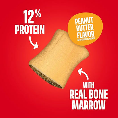 Milk-Bone MaroSnacks Peanut Butter Flavor (Artificially Flavored) Dog Treats with Real Bone Marrow, 40 Oz. Canister