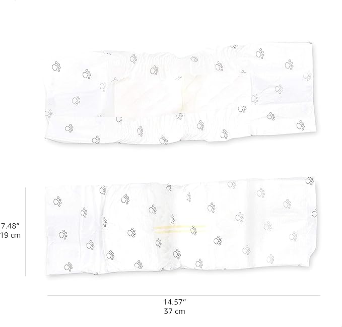 Amazon Basics Super Absorbent Male Dog Diapers, Leak-Proof Disposable Wrap with Wetness Indicator, Secure Fit, Breathable, X-Small, 30 Count