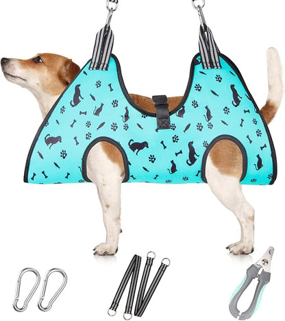 ATESON Dog Grooming Hammock - Pet Harness for Grooming, Dog Sling for Nail Clipping, Dog Hanging Holder for Cutting Nails