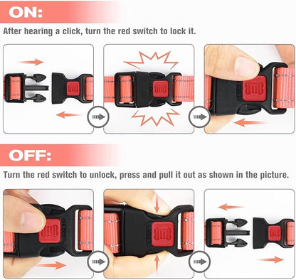 Joytale Martingale Collar for Dogs, Reflective Heavy Duty for Safety, Quick Release Buckle, Adjustable Nylon Collars for Large Dogs Walking Training, Neon Pink, L