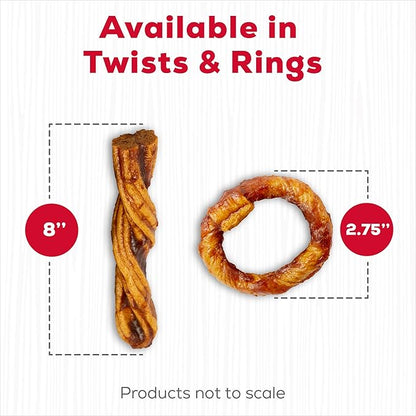 Country Kitchen Rawhide Free Beef Rings Dog Chews, Made with Real Beef, Highly Digestible, Gluten Free, 21 Count