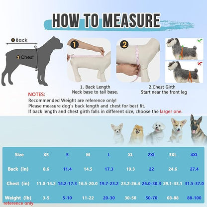 Lukovee Recovery Suit for Dogs, Zipper On Recovery Suit for Female Male Dog, Onesie Abdominal Wounds Cone E-Collar Alternative Prevent Licking Spay Recovery Suit (XXL,CF)