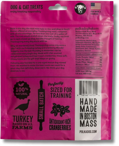 Polkadog Wonder Nuggets Variety 3-Pack Dog Treats - Peanut Butter, Turkey & Cranberry, Apple & Pork, Soft & Chewy, Limited Ingredient, Great for Training All Breeds, Made in USA - 10oz (3pk)