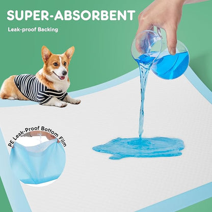 Dog Puppy Pads, Pee Pads for Dogs Potty Training, Ultra-Absorbent 6-Layer Leak-Proof, Quick-Dry Surfac, Regular Size 22"x22" ,150 Count