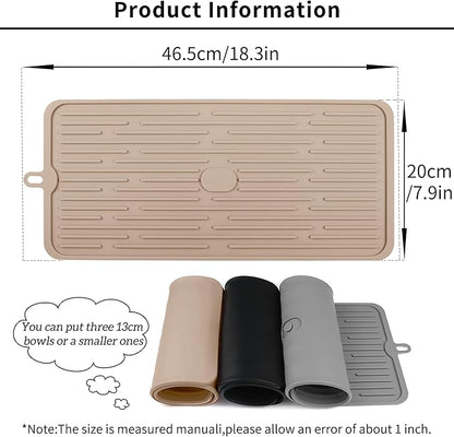 Ptlom Pet Placemat for Dog and Cat, Anti-Slip Waterproof Dogs Feeding Mat Prevent Food and Water Overflow, Bowl Mats Suitable for Medium and Small Pets, Taupe, Silicone
