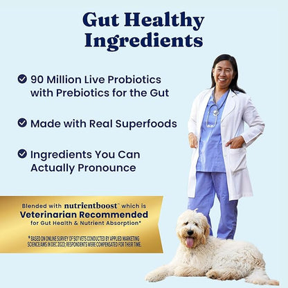 Solid Gold High Protein Dog Food Dry Dog Kibble - Premium Beef Protein & Digestive Probiotics for Energy, Muscle, Gut & Immune Support - Healthy Grain & Gluten Free Dogfood - Nutrientboost - 22 LB