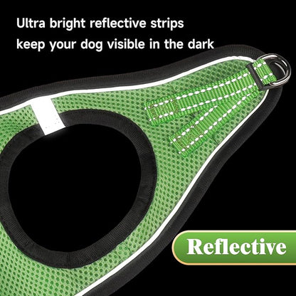 YIMEIS Dog Harness and Leash Set, No Pull Soft Mesh Pet Harness, Reflective Adjustable Puppy Vest for Small Medium Large Dogs, Cats (Grass Green, Medium (Pack of 1)