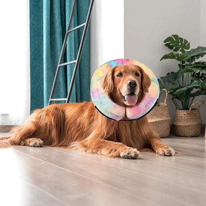 Dog Neck Collar Recovery E-Collar Alternative, Dog Donut Collar After Surgery for Dogs and Cats(Pink Blue, XL)
