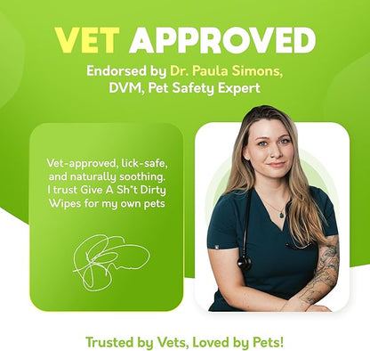 Lick-Safe Daily Pet Wipes for Dogs & Cats - Vet-Approved & Hypoallergenic - Cleans Mud, Odor & Dander - Wipes for Paws, Face & Butt - 10% to Charity - Earth-Friendly & Unscented Cleaning - Pack of 400