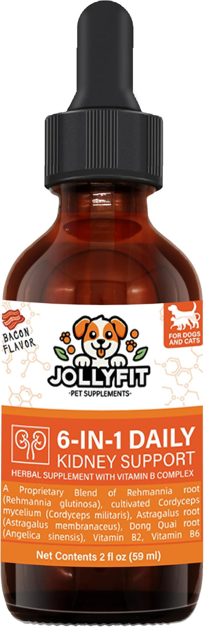 6-in-1 Kidney Support for Cats & Dogs – Promotes Healthy Kidney Function, Energy Levels & Fluid Balance – Veterinarian Formulated Herbal Supplement with Vitamin B2 & B6 – 2 fl oz (59 ml)