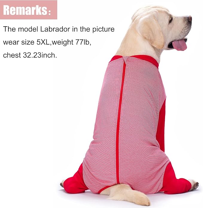 Yeapeeto Dog Onesie Surgery Recovery Suit for Large Medium Bodysuit Dogs Pajamas PJS Full Body for Shedding, Prevent Licking, Wound Protection, Cone Alternative (6XL, Red)