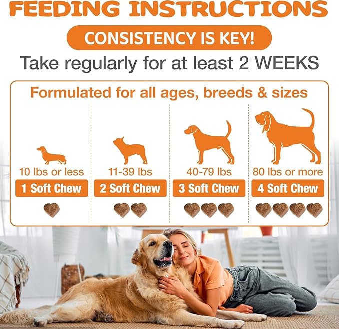 Dog Allergy Relief Chews - Advanced Dog Allergy Chews - Dоg Itching Skin Relief Treatment Pills with Probiotics - Immune Support & Skin Relief for Coat, Seasonal Allergies - 60 Treats Chicken