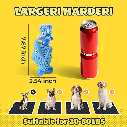 Kseroo Tough Dog Toys for Aggressive Chewers: 2 Pack Indestructible Dog Toys to Keep Them Busy, Tough Chew Toys for Large Dogs, Nylon & Rubber Dog Chew Bones, Squeaky Dog Toy for Large Breed