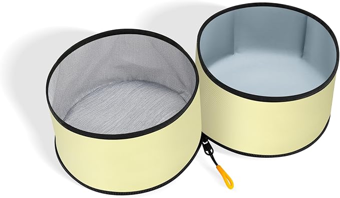 OllyDog Superbowl | Collapsible Dog Travel Bowl | 2 Compartment Food & Water | Foldable| Portable Dog Bowl | Hiking, Camping (Sol)