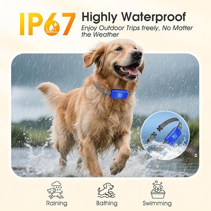 Dog Bark Collar for Large Medium Small Dogs, Effective No-Bark Collar, Smart Barking Collar, Rechargeable Bark Collar with 7 Sensitivity, 3 Modes, Waterproof, SkyBlue