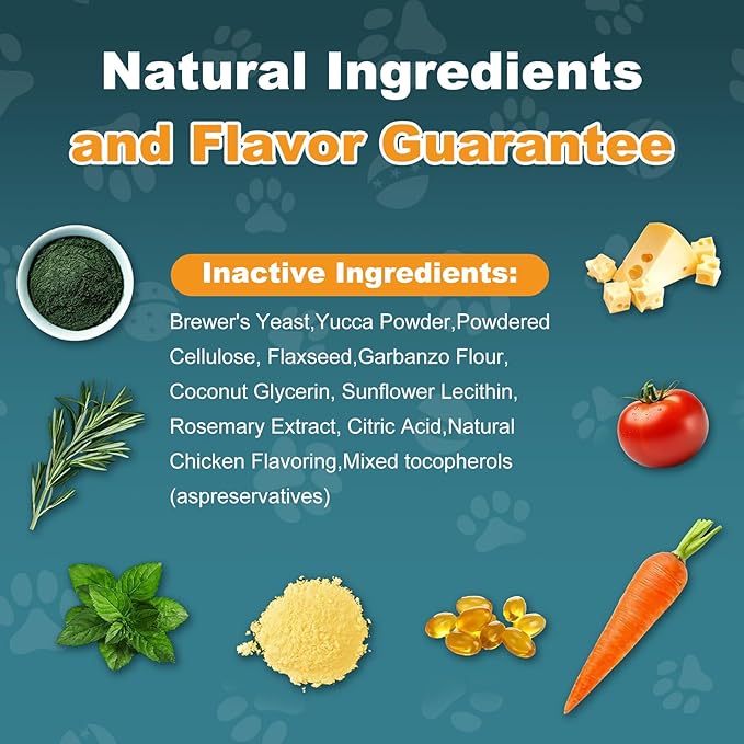 Dog Allergy Chews, Allergy Immune Bites for Dogs, Itching Skin Relief, Itchy Ears, Anti Itch, Paw Licking Treatment, Seasonal Allergies, Dog Probiotics for Digestive Health & Gut Health, 180 Chews