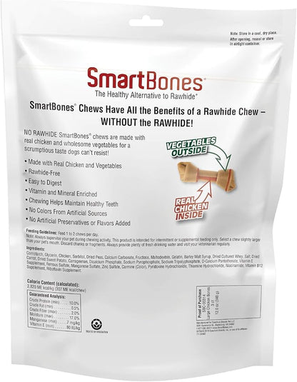 SmartBones Large Chews, Treat Your Dog to a Rawhide-Free Chew Made with Real Meat and Vegetables, 3 Count (Pack of 4)