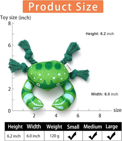 Sedioso Dog Toys, Dog Plush Toy for Large Breed, Cute Squeaky Dog Toys with Crinkle Paper, Dog Chew Toys for Puppy, Small, Middle, Big Dogs (Crab)