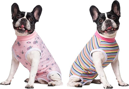 2 Packs Pet Dog Recovery Onesie Suit for Dogs Cats After Surgery,Dog Abdominal Wounds Bandages Cone E-Collar Alternative. (Navy, XL)