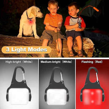 Dog Lights for Night Walking, Clip on Dog Collar Light - 3 Modes, USB-C Rechargeable, IP65 Waterproof, LED Safety Light for Running, Camping, Climbing, Bike