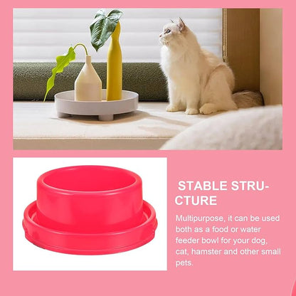 ULTECHNOVO Dog Feeding Bowl Plastic Small Pet Water Feeder Red Pp Indoor Puppy Food Dispenser